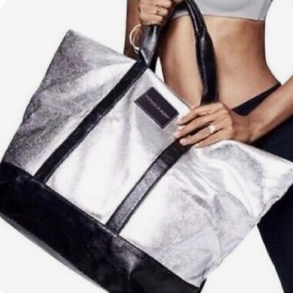 Victoria’s Secret Metallic Silver Tote Bag - Picture 1 of 4